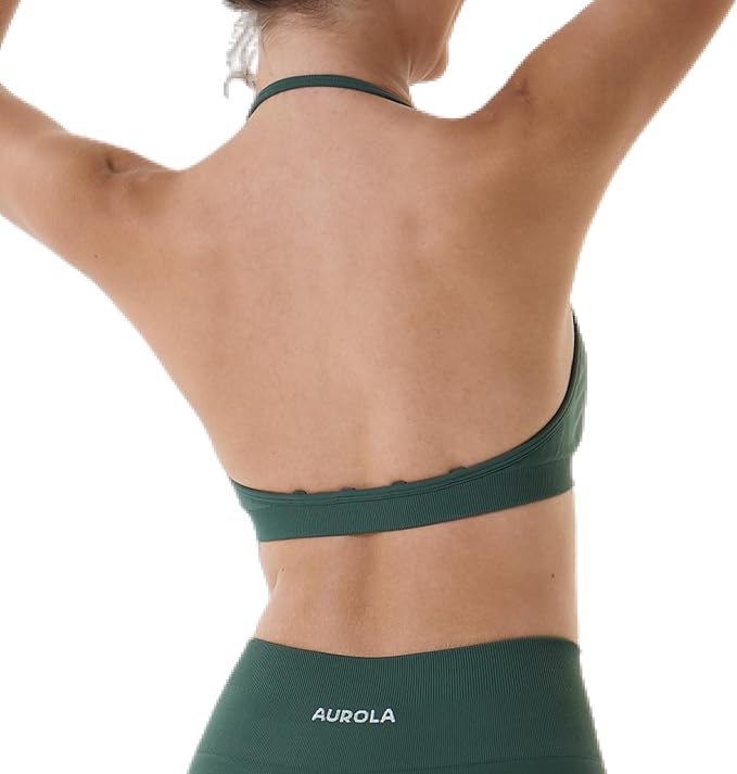 AUROLA Mercury Workout Sports Bras Women Athletic Removable Padded Backless Strapy Minimal Crop Top