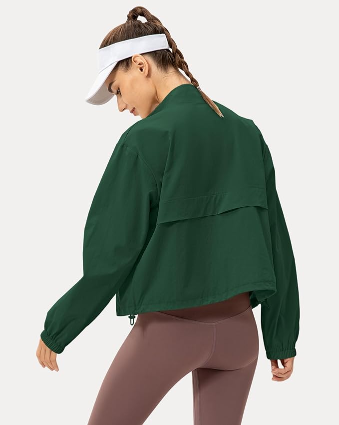 Locachy Women's Lightweight Zip Up Athletic Jacket Stand Collar Windproof Sun Protection Workout Outdoor Jacket