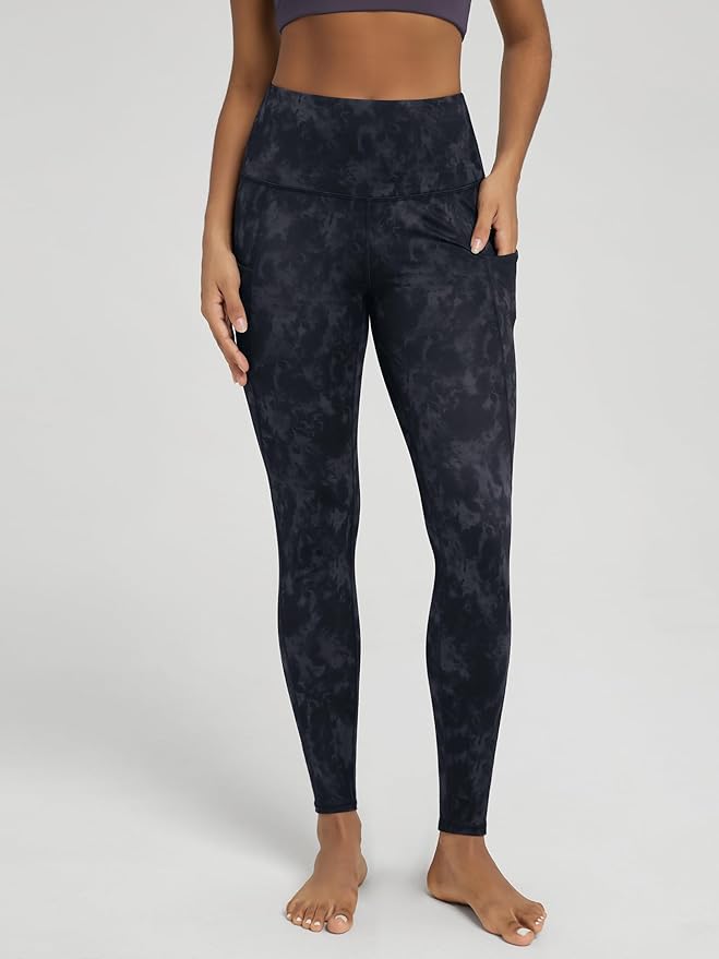 ODODOS Women's High Waisted Yoga Leggings with Pockets, Tummy Control Non See Through Workout Athletic Running Yoga Pants