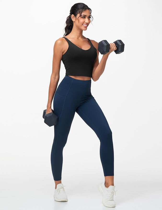 Dragon Fit Women's High Waisted Yoga Leggings Stretchy Tummy Control Gym Workout Pants with Pockets