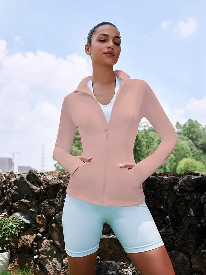 VUTRU Women's Workout Yoga Jacket Full Zip Running Athletic Track Jacket