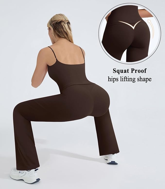 OMKAGI Workout Sets for Women Padded Tank Tops Matching Straight Leg Yoga Outfits