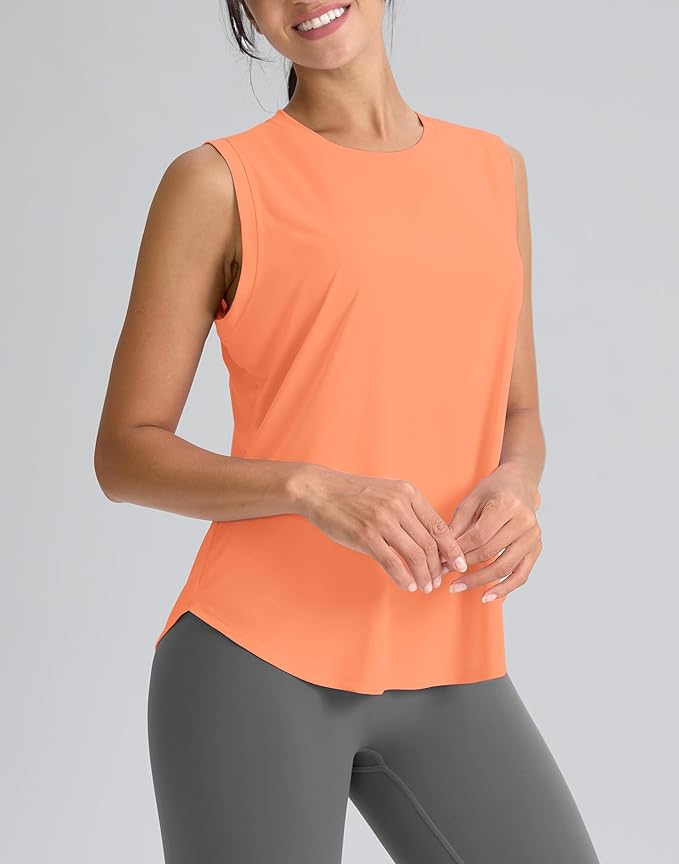 SANTINY Women's Sleeveless Workout Tops Breathable Lightweight Active Tennis Yoga Shirts Athletic Running Tank Tops for Women