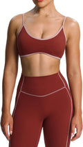 Aoxjox Women's Color Block Workout Sports Bras Fitness Lexi Lined Strappy Bra Athletic Yoga Crop Tank