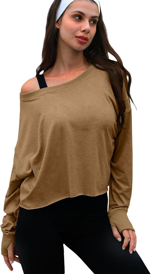 UNIANKIYA Open Back Workout Tops for Women Long Sleeve Cropped Athletic Clothes Gym Running Yoga Low Impact Sports T Shirts