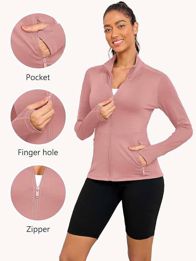 VUTRU Women's Workout Yoga Jacket Full Zip Running Athletic Track Jacket