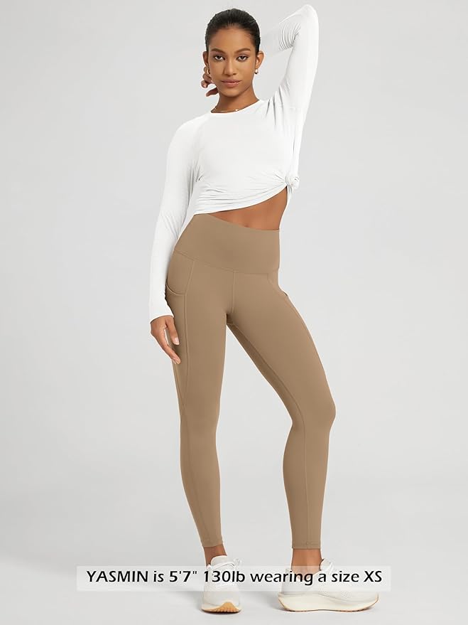 ODODOS Women's High Waisted Yoga Leggings with Pockets, Tummy Control Non See Through Workout Athletic Running Yoga Pants