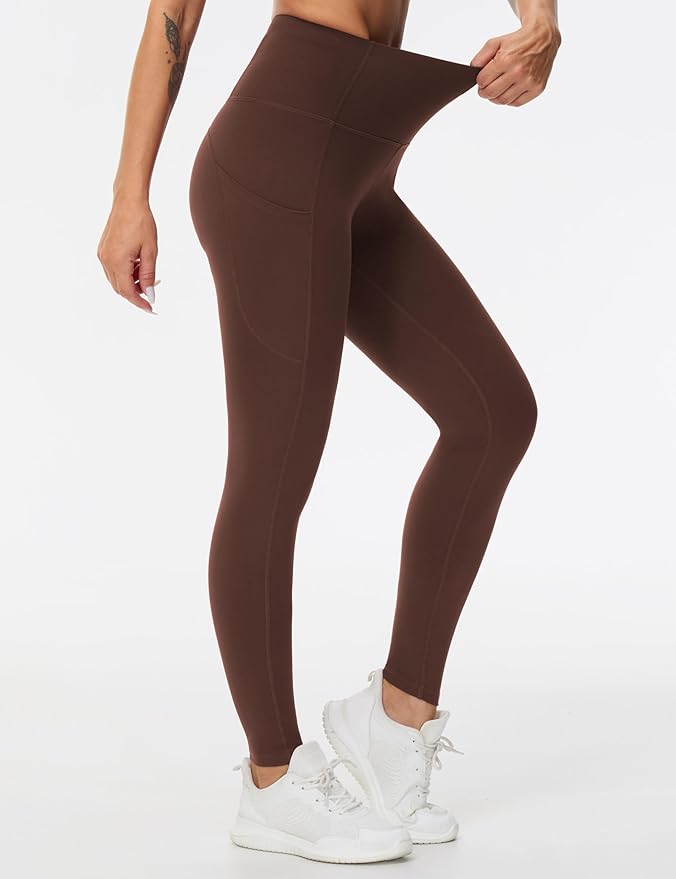 THE GYM PEOPLE Thick High Waist Yoga Pants with Pockets, Tummy Control Workout Running Yoga Leggings for Women