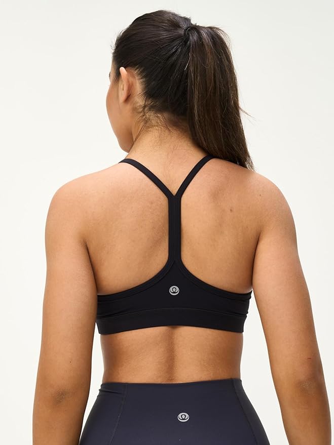 Womens Y Back Padded Sports Bra Strappy U Neck Butter Soft Low Impact Workout Bras Yoga Pilates Walking