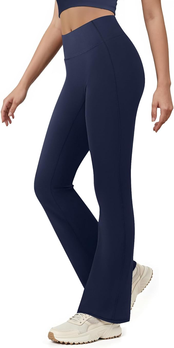 Yoga Pants for Women High Waisted Flare Leggings Bell Bottom Leggings Front Seamless Flared Workout Pants Tummy Control