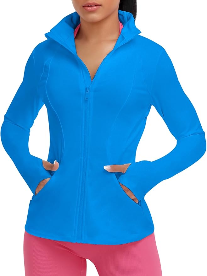 VUTRU Women's Workout Yoga Jacket Full Zip Running Athletic Track Jacket