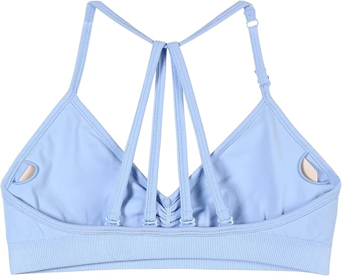 AUROLA Mercury Workout Sports Bras Women Athletic Removable Padded Backless Strapy Minimal Crop Top