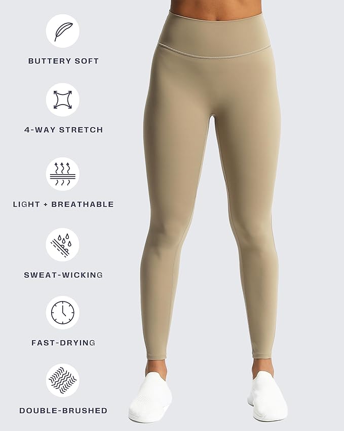Aoxjox High Waisted Workout Leggings for Women Trinity Yoga Pants 26.5"