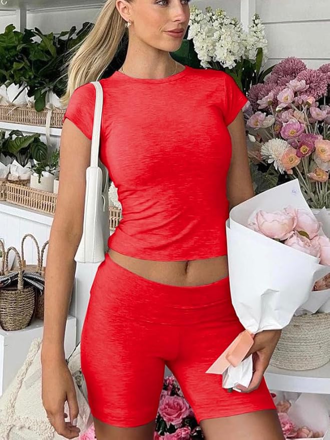 Nimsruc Two Piece Lounge Sets For Women short sets