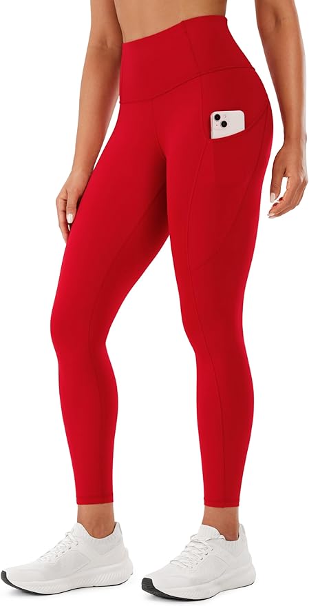 CRZ YOGA Naked Feeling Workout Leggings Pockets 25'' - High Waisted Womens Yoga Pants Running Tights