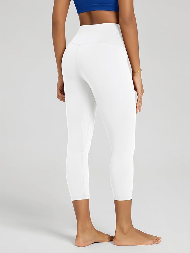 ODODOS Women's Cross Waist Yoga Leggings with Inner Pocket, 23"/25"/28" Gathered Crossover Workout Yoga Pants