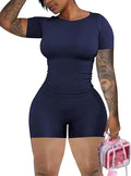 chicyes Lounge 2 Piece Sets For Women Summer Gym Two Piece Outfits Workout Plus Size Set Matching Shorts Clothes