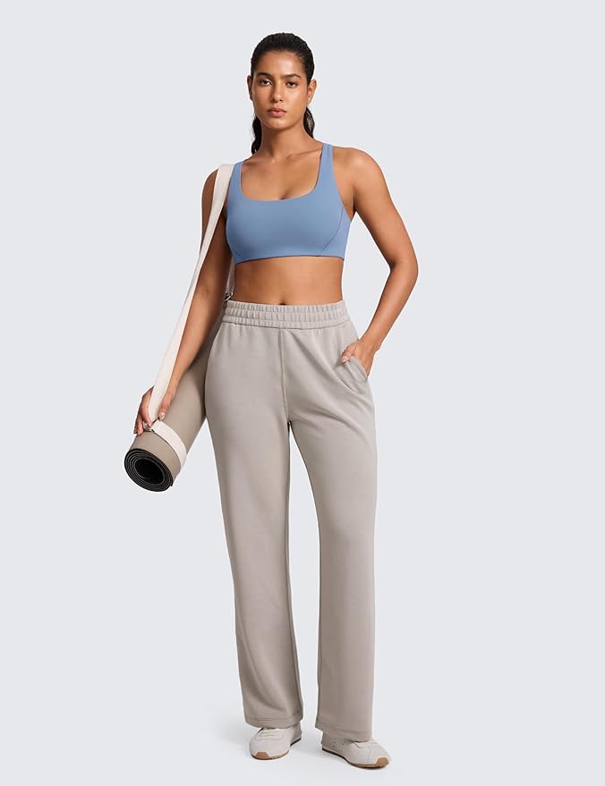 CRZ YOGA Butterlift Double Lined Square Neck Sports Bras for Women - Wireless V-Shaped Racerback Workout Yoga Top Non Padded