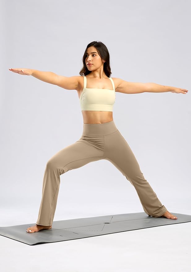 28"/30"/32"/34" Inseam Women's Bootcut Yoga Pants Long Bootleg High-Waisted Flare Pants with Pockets