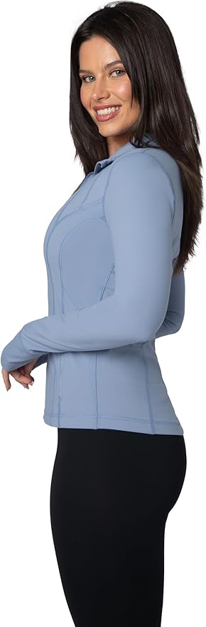 90 Degree By Reflex Full Zip Running Track Jacket Lightweight Athletic Slim Fit Jacket with Thumbholes