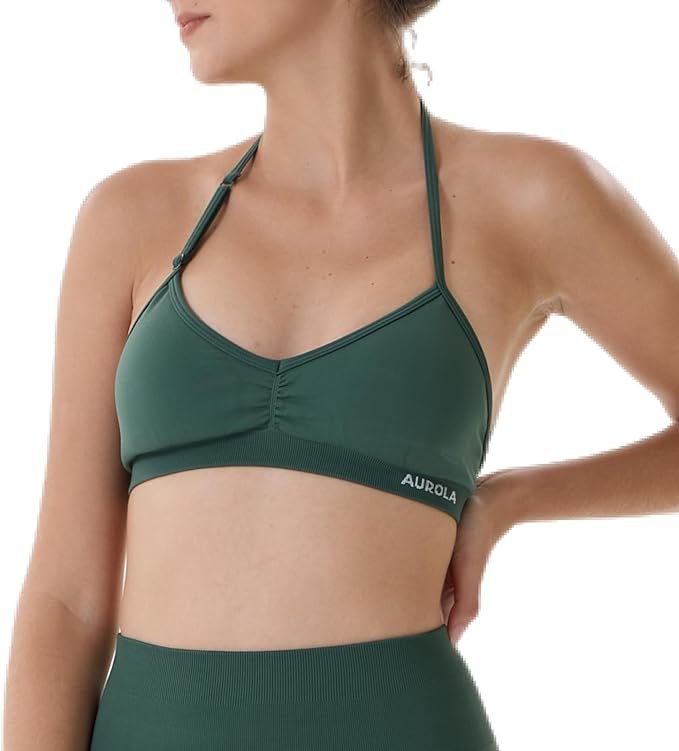 AUROLA Mercury Workout Sports Bras Women Athletic Removable Padded Backless Strapy Minimal Crop Top