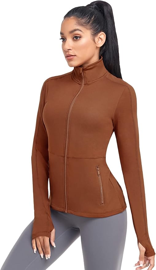 VUTRU Women's Workout Yoga Jacket Full Zip Running Athletic Track Jacket