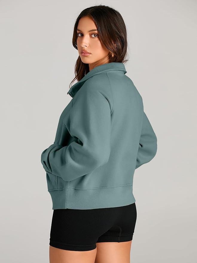 AUTOMET Womens Sweatshirts Half Zip Cropped Pullover Fleece Quarter Zipper Hoodies 2026 Fall Fashion Outfits Clothes