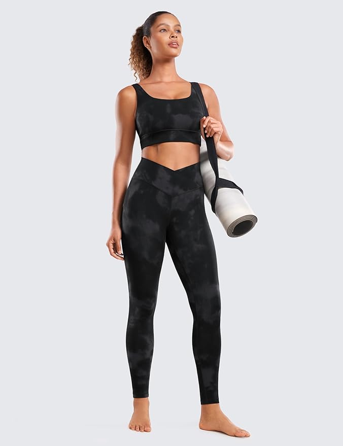 CRZ YOGA Butterluxe Crossover Waist Leggings 28" - Criss Cross Full Length Workout Athletic Womens Yoga Pants