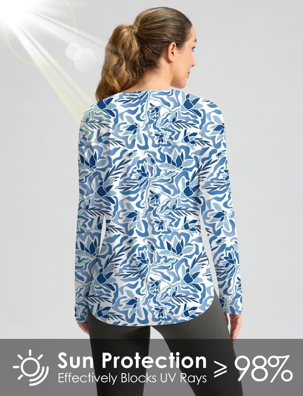 Women's Sun Shirts UPF 50+ Long Sleeve UV Protection Shirt Lightweight Quick Dry Workout Hiking Tops for Women