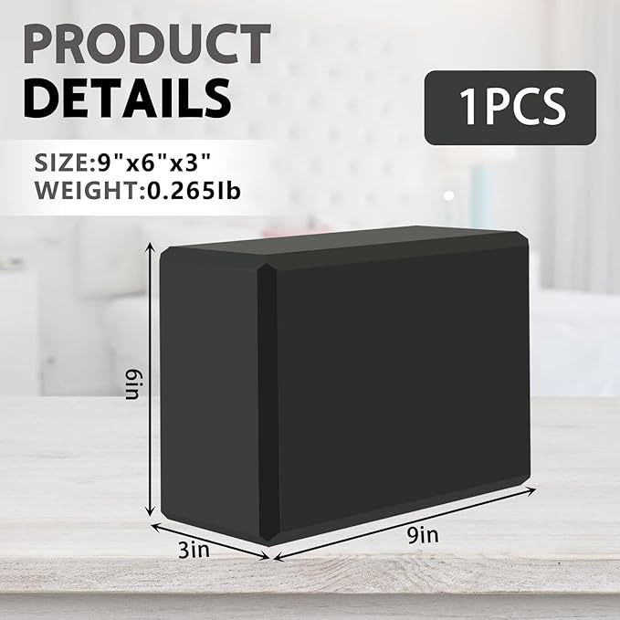 9"x6"x3" Yoga Blocks, Soft Non-Slip Surface Premium Foam Blocks, Supportive, Lightweight, Odor Resistant, Yoga Accessories for Pilates Meditation General Fitness Stretching Toning