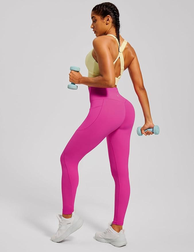 Heathyoga Scrunch Butt Lifting Leggings with Pockets for Women Tummy Control Compression Leggings No Front Seam Yoga Pants