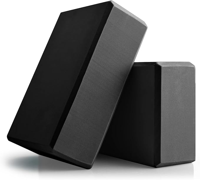 Yoga Blocks 2 Pcs, 9"x6"x3" Yoga Brick Foam Blocks EVA Foam Block Yoga Props Accessories for Yoga Pilates Stretching and Meditation