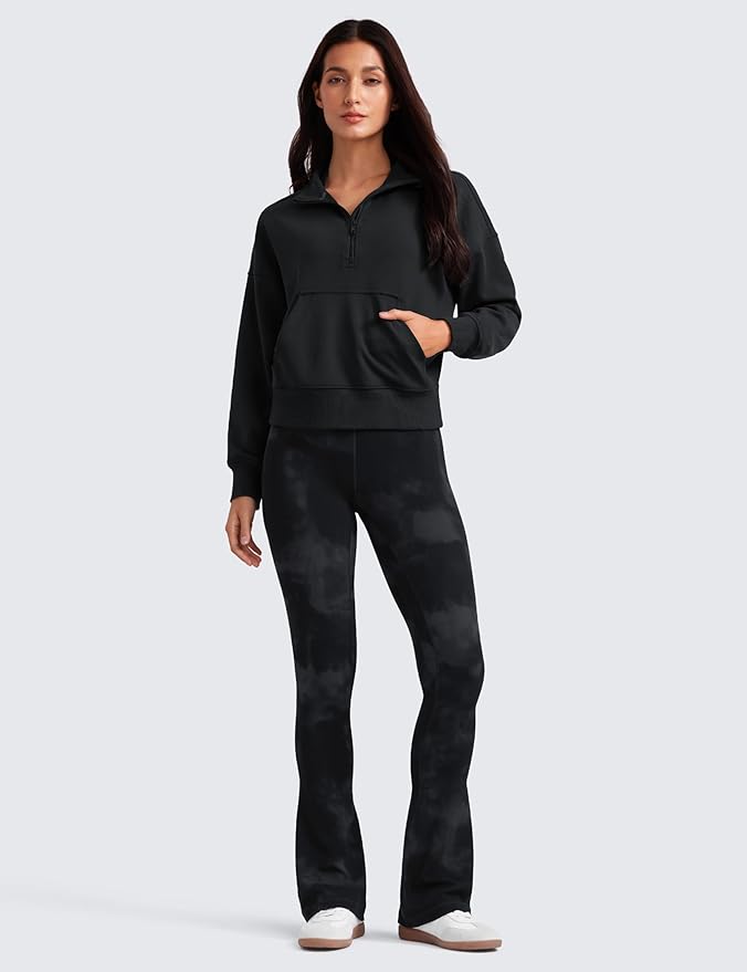 CRZ YOGA Butterluxe Mini Flared Leggings 30"/31.5"/33'' - High Waist Bootcut Casual Lounge Women Yoga Pants with Pocket