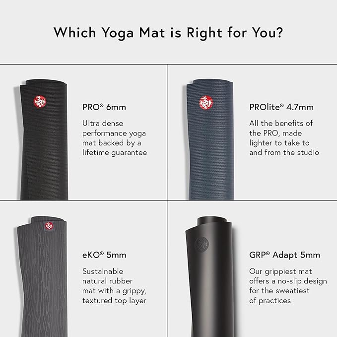 Manduka eKOLite Yoga Mat - 4mm Natural Rubber | Eco-Friendly | Soft Textured Surface | Natural Next-to-Skin Feel