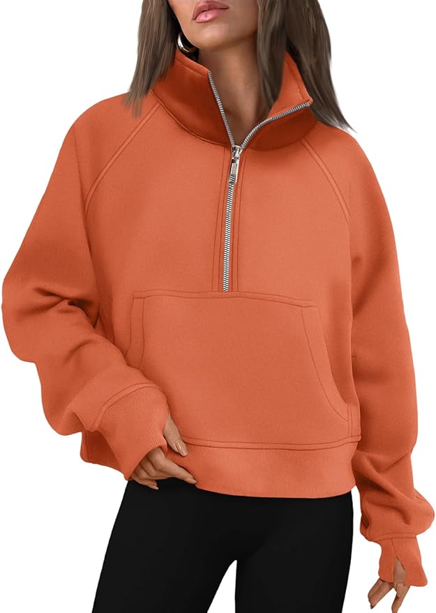 AUTOMET Womens Sweatshirts Half Zip Cropped Pullover Fleece Quarter Zipper Hoodies 2026 Fall Fashion Outfits Clothes