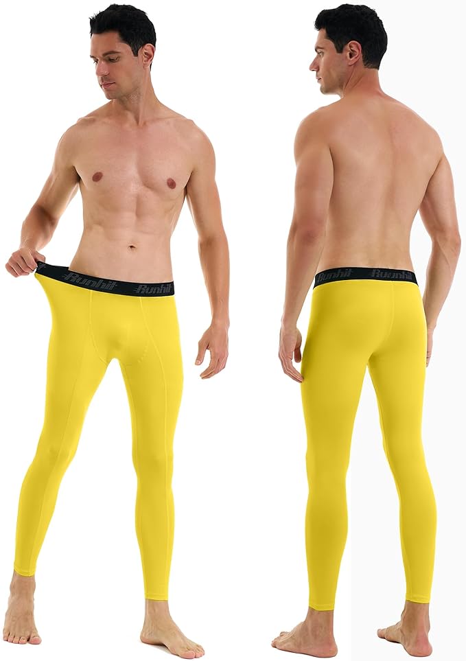 Runhit Men’s Compression Pants Running Tights Workout Leggings Athletic Base Layer Pants for Sports Yoga Basketball