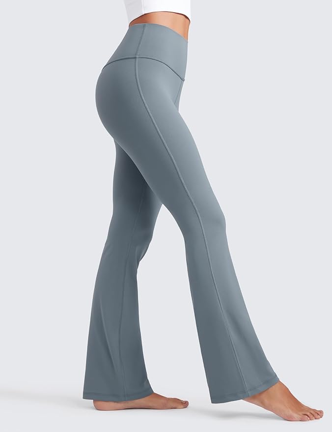 CRZ YOGA Butterluxe Flare Leggings 29"/30.5"/32"/33.5" - High Waist Bootcut Wide Leg Lounge Womens Yoga Pants with Pocket
