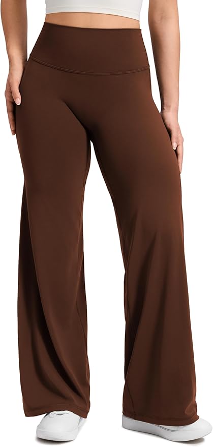 CRZ YOGA Softretch No Front Seam Wide Leg Pants 28''/ 30''/ 32" for Women - High Waist Yoga Lounge Buttery Soft Comfy Casual