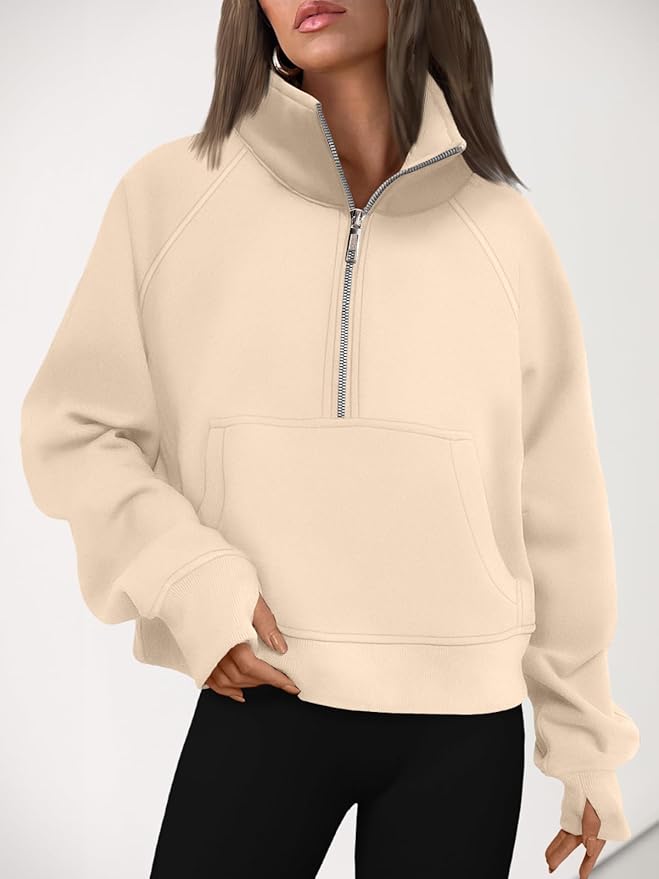AUTOMET Womens Sweatshirts Half Zip Cropped Pullover Fleece Quarter Zipper Hoodies 2026 Fall Fashion Outfits Clothes