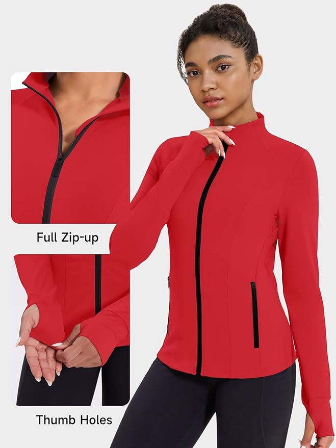 VUTRU Women's Workout Jacket Zip Up Athletic Lightweight Running Yoga Jacket with Pockets