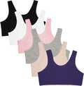 Fruit of the Loom girls Multi Pack Cotton Built -Up Stretch Sports Bra Available in 6 Packs!