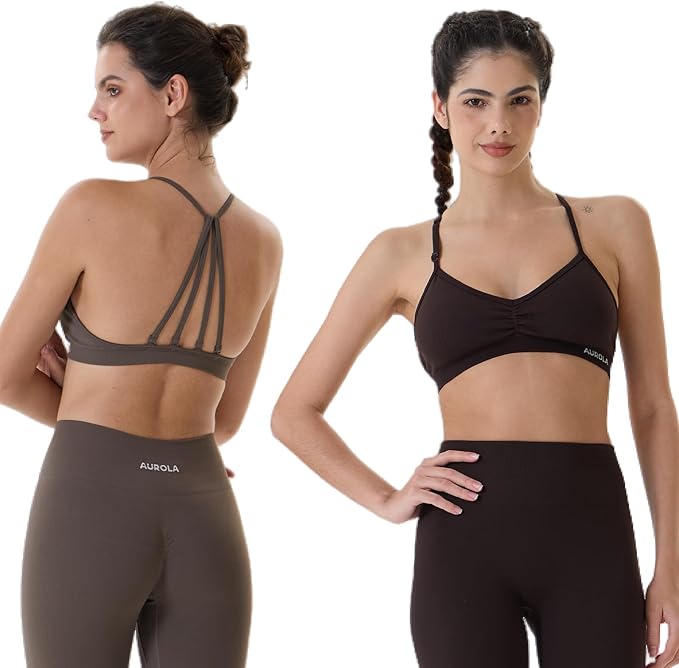 AUROLA Mercury Workout Sports Bras Women Athletic Removable Padded Backless Strapy Minimal Crop Top