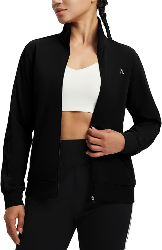 baleaf Women's Fleece Running Jackets Full Zip Warm Sweatshirts Jackets Winter Cold Weather Workout Athletic Sports Leisure