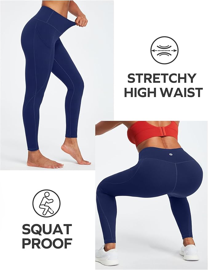 Ewedoos Leggings with Pockets for Women High Waisted Athletic Workout Compression Leggings Tummy Control Yoga Pants Women