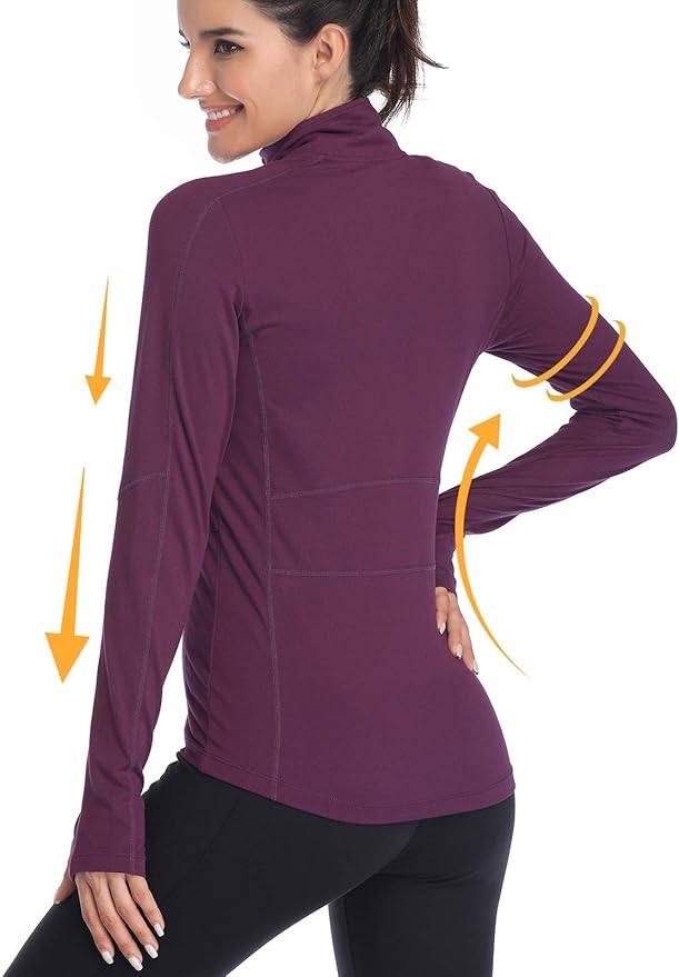 VUTRU Women's Workout Yoga Jacket Full Zip Running Athletic Track Jacket