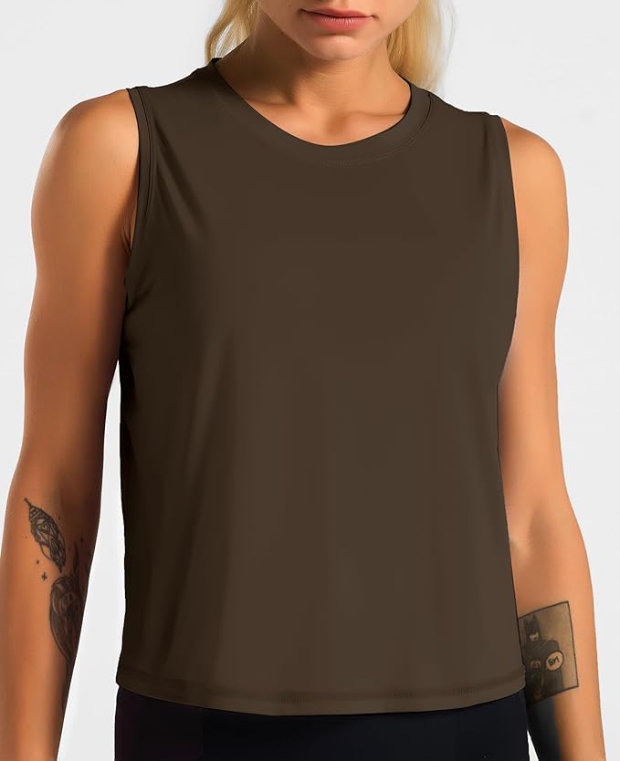 Dragon Fit Womens Ice Silk Workout Tank Tops Sleeveless Cropped Yoga Shirt for Running Gym Summer