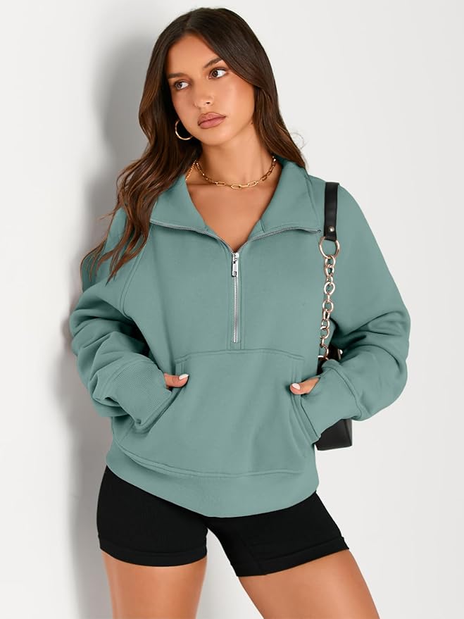 AUTOMET Womens Sweatshirts Half Zip Cropped Pullover Fleece Quarter Zipper Hoodies 2026 Fall Fashion Outfits Clothes