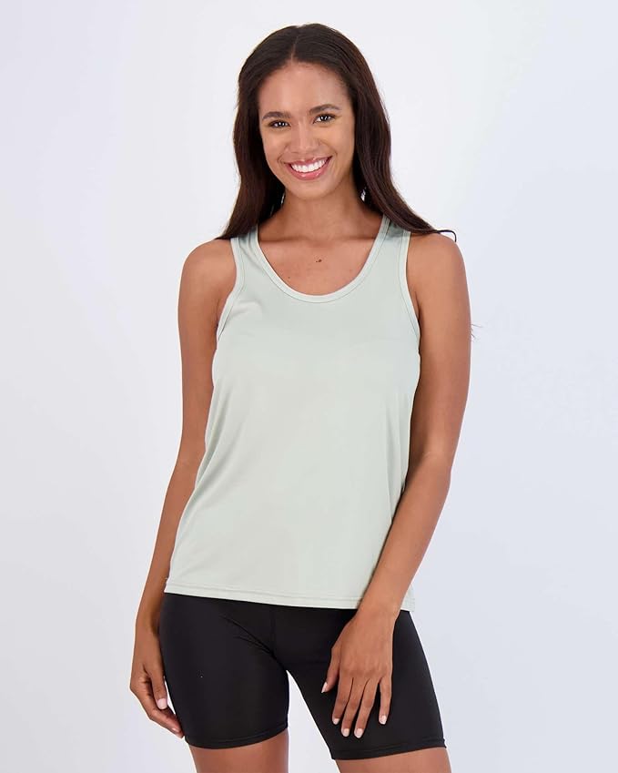 Real Essentials 5 Pack: Women's Racerback Tank Top Dry-Fit Athletic Performance Yoga Activewear (Available in Plus Size)