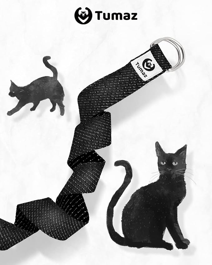 Tumaz Yoga Strap/Stretch Bands [15+ Colors, 6/8/10 Feet Options] with Extra Safe Adjustable D-Ring Buckle, Durable and Comfy Delicate Texture - Best for Daily Stretching, Physical Therapy, Fitness