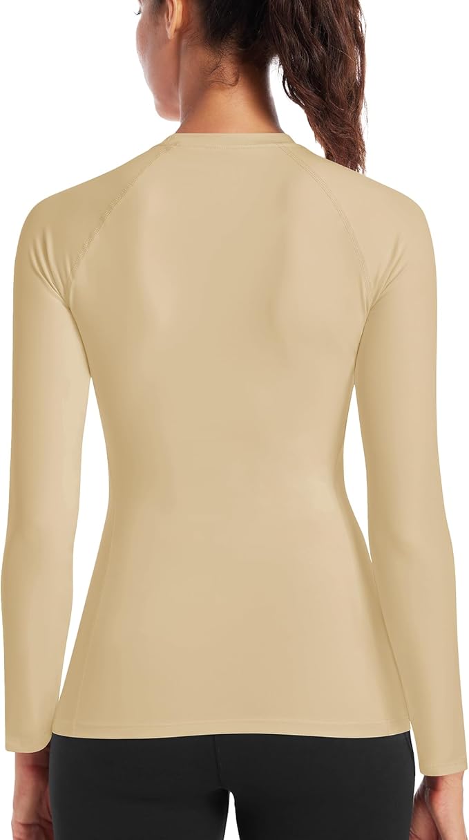 Runhit Women's Long Sleeve Compression Shirt Workout Tops Athletic Base Layer Gym Yoga Running Sports Gear Quick Dry UPF 50+